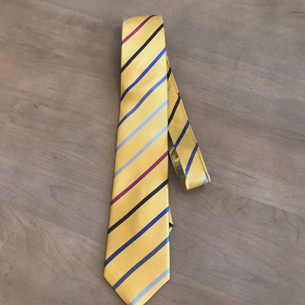 Haines & Bonner Yellow Striped Men's Silk Tie